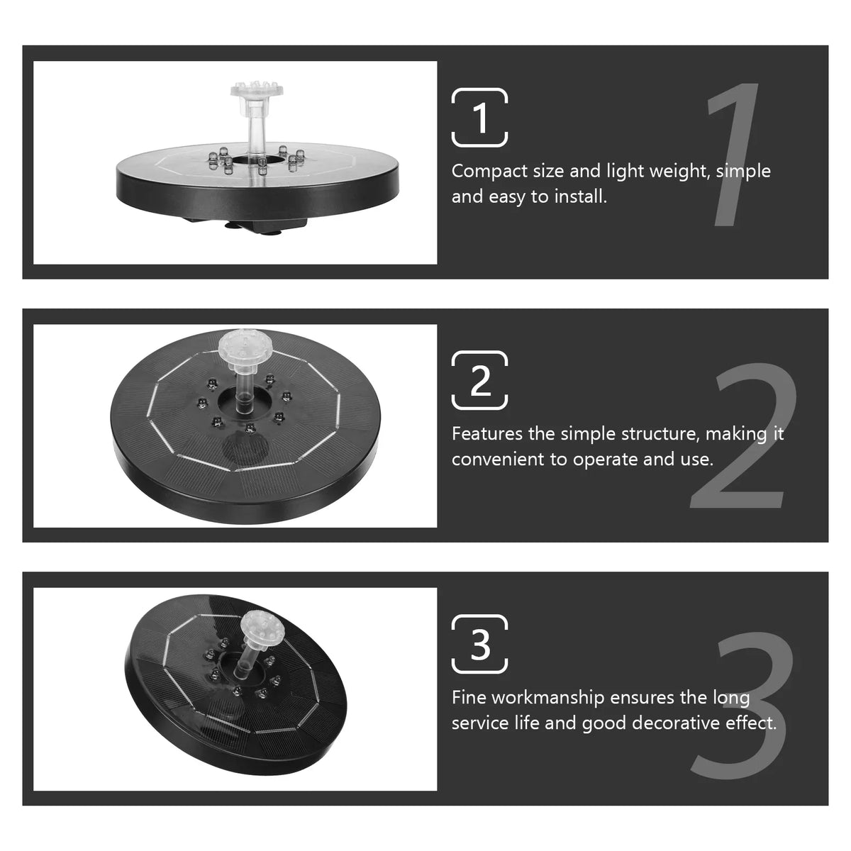 of Fountain Fountain Pond with Solar 1 LED Light Creative Outdoor Fountain Guichaokj set