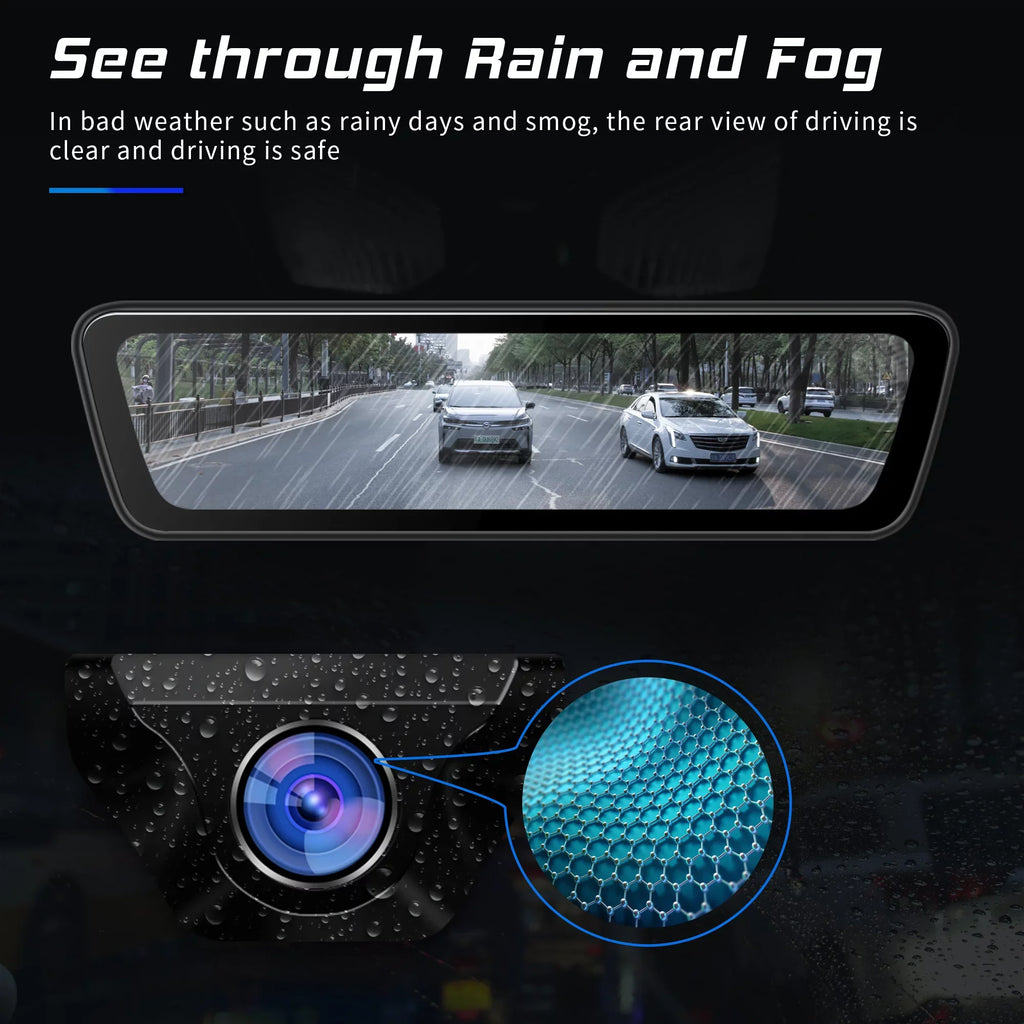 Streaming View Truck Front Camera Full Rear Dash Cameras HD Rear Car Mirror 1080P Touchscreen 9.35 View Dual Smart inch Back Camera