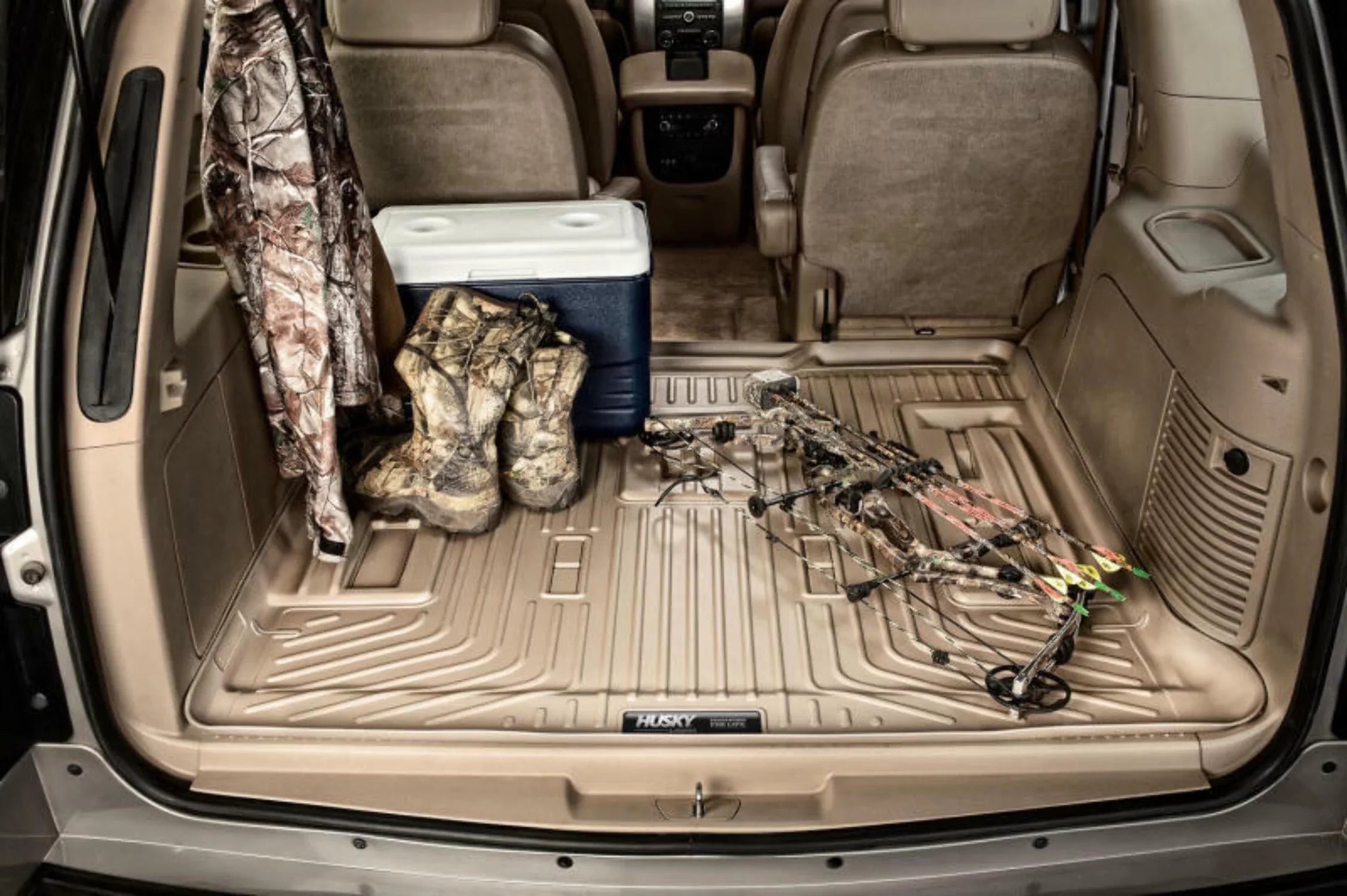 Ford Black upright Compatible Husky with under by Series Liner Seat Explorer; 3rd 3rd RealTruck Seat Behind 11-19 behind Weatherbeater Cargo and