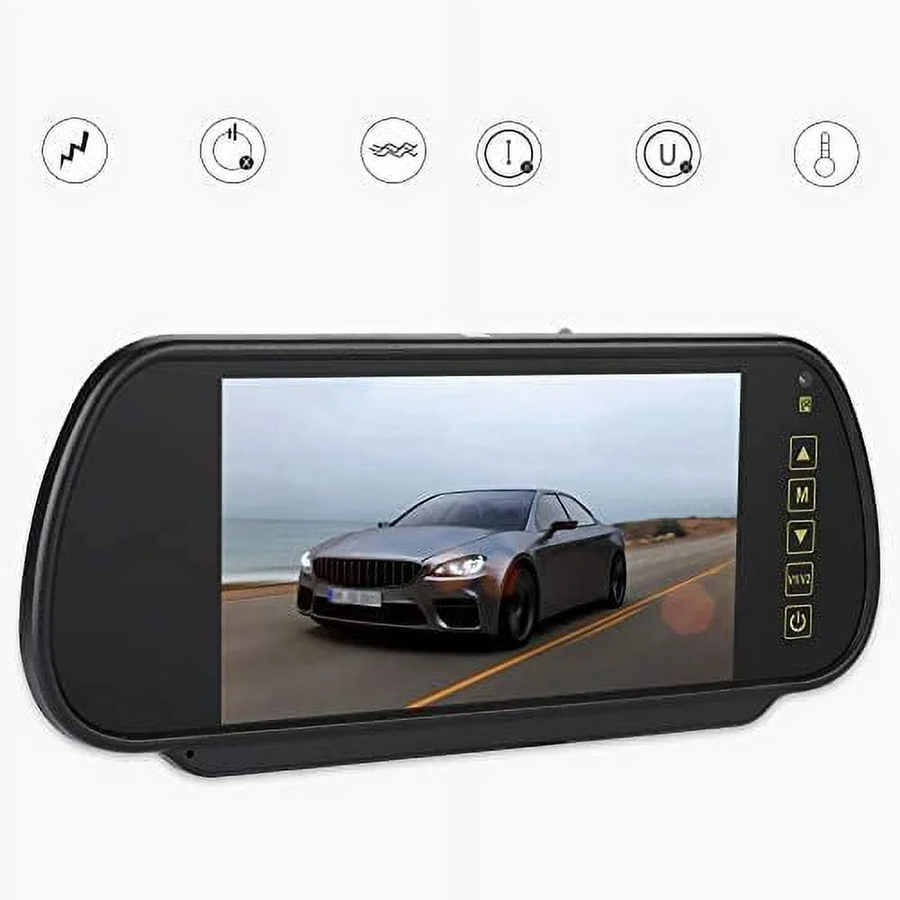 for Inch Parking Mirror Car Rear Vehicle Bileeko 7 Screen View Monitor LCD