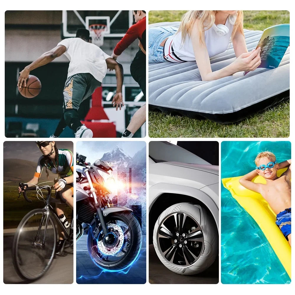 oxygen Compressor Pump, movable Geevorks Car Light, Digital LED Auto Inflator 12V with Tire