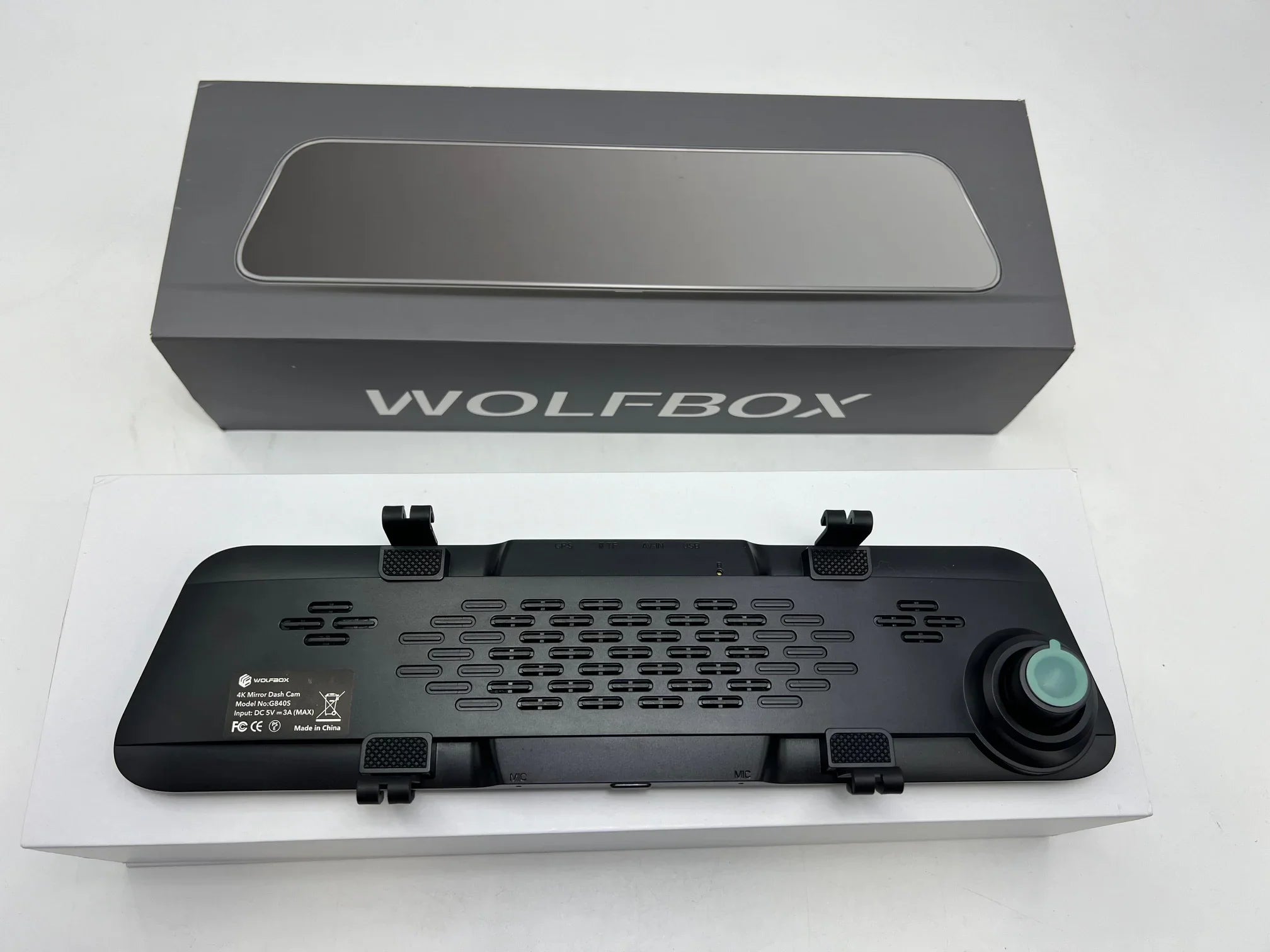 4K Cam Box BLACK WOLFBOX - 2160P Full HD Backup G840S Camera Open 12" Dash Mirror