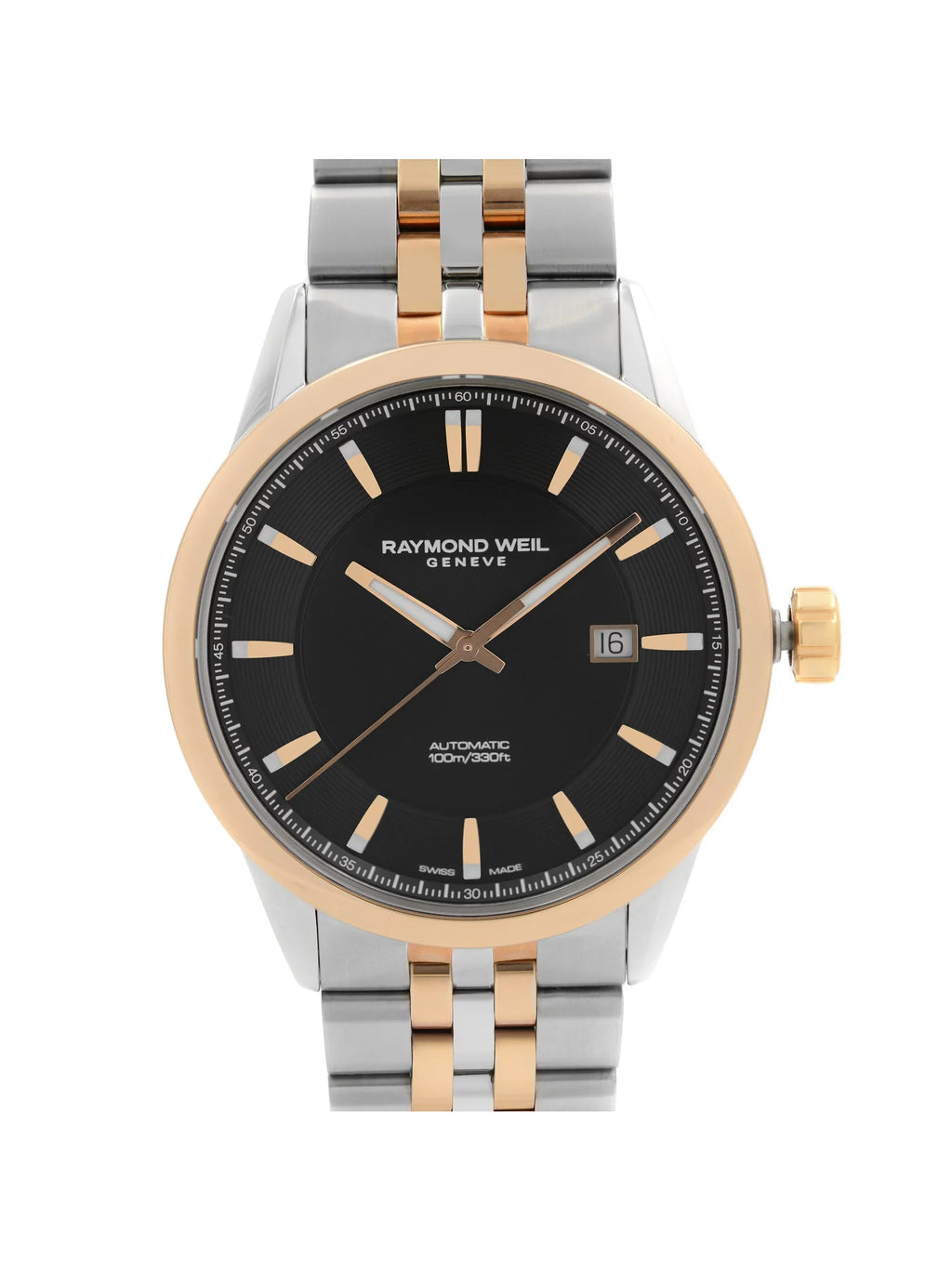 Weil Black Mens Steel Freelancer Watch Automatic Raymond 2731-SP5-20001 Dial