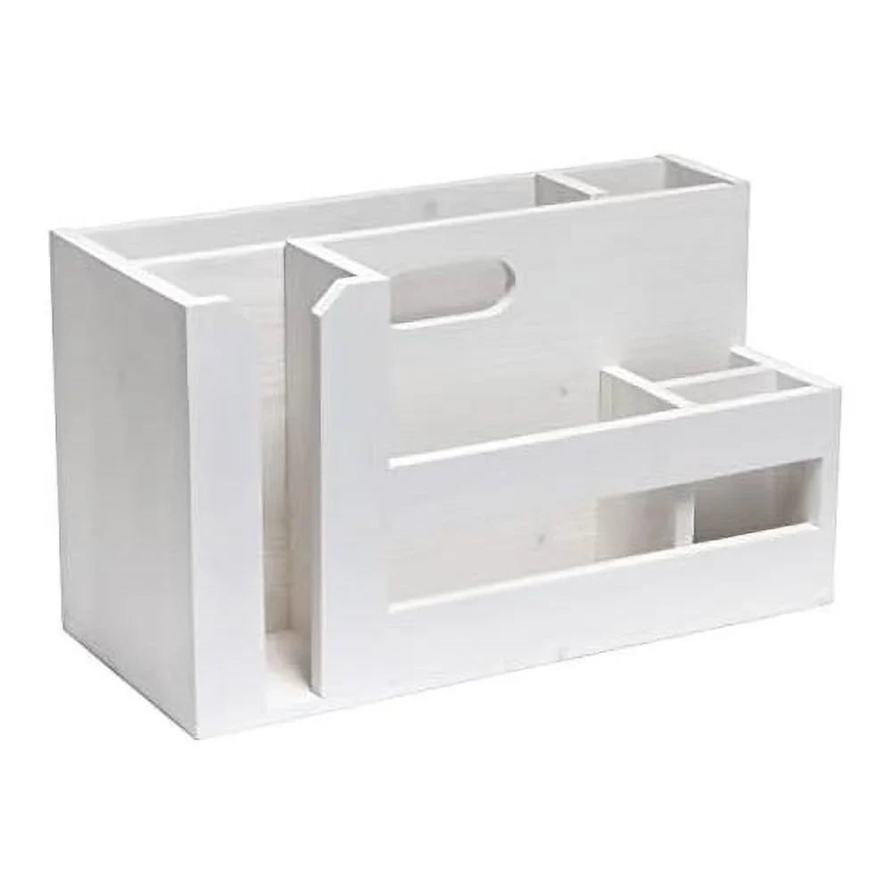 Condiment Flatware Compartments Picnic, Wooden Décor W Wht Farmhouse Handle Pantry Countertop Events Caddy Organizer Kitchen Utensils Breakfast & & Picks Wash BBQ For Cutout