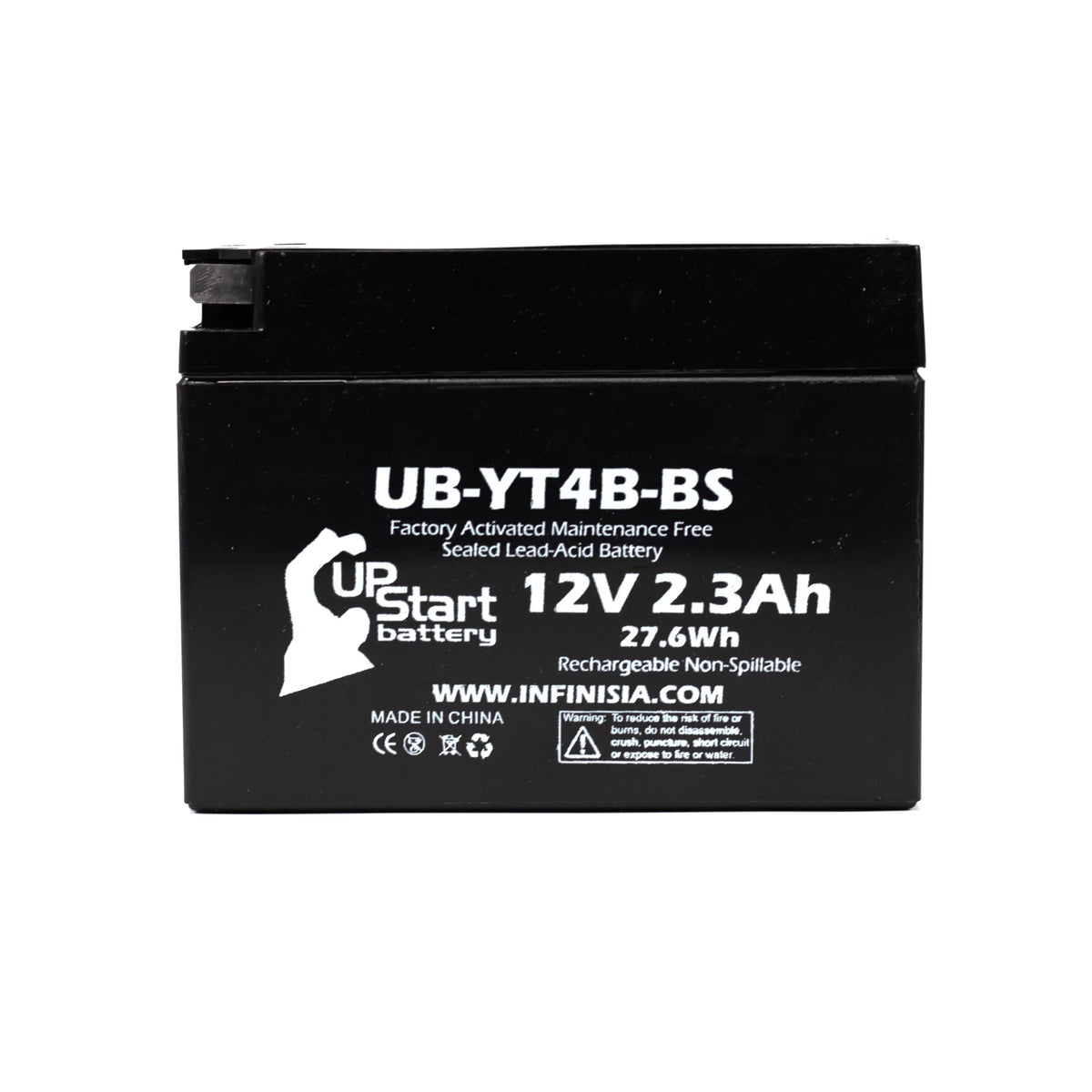 Factory SR400 2010 Yamaha Activated, (FI) Battery 4-Pack for Battery Replacement UB-YT4B-BS Free, 12V, 400CC - UpStart Motorcycle 2.3Ah, Maintenance