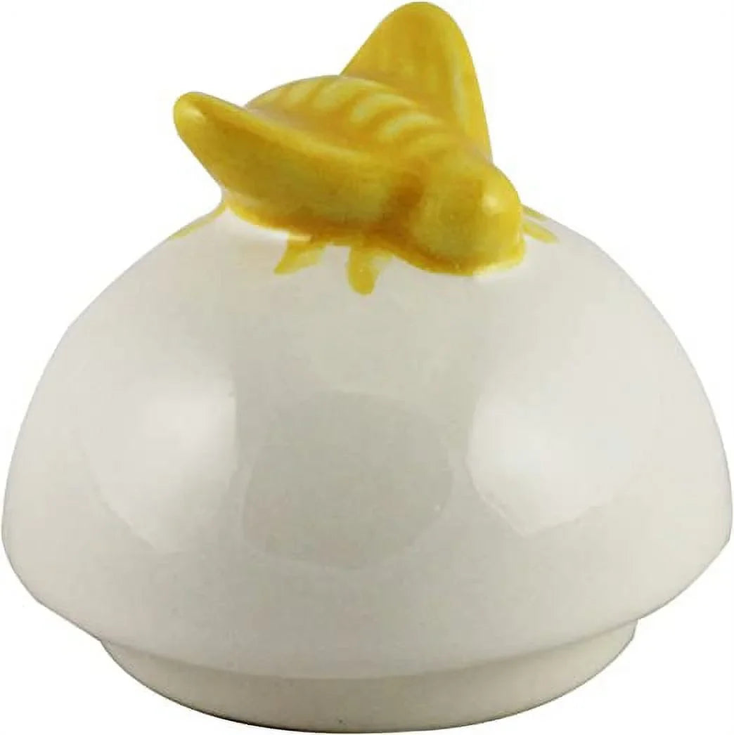 Dunn Bee Black with Dipper Kitchen Rae Ivory on Pot Lid Ceramic and Yellow HONEY Letters LL Wooden