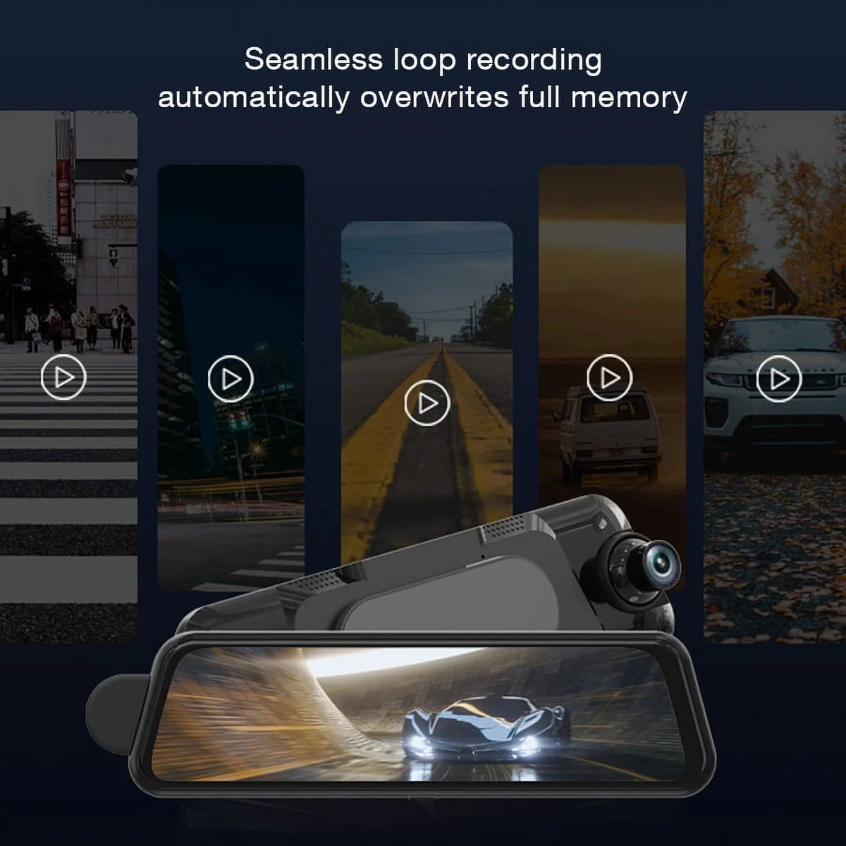 Rear-View Rear, Mount Dual-Channel Seamless Parking Front Design 10" Mode, GRDIAN Mirror Touchscreen, Arc4K Magnetic and Camera,