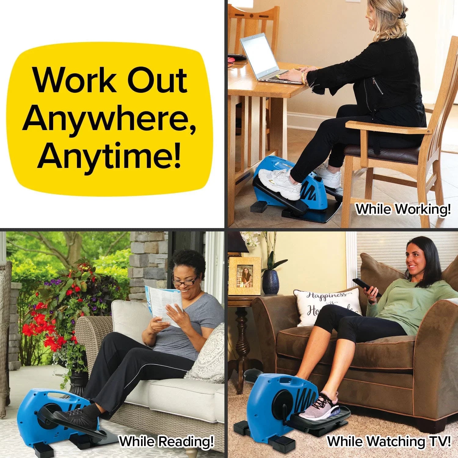 TV, BluTiger Elliptical Calories Trainer As Seated Seen on BulbHead While Burn Machine, Working