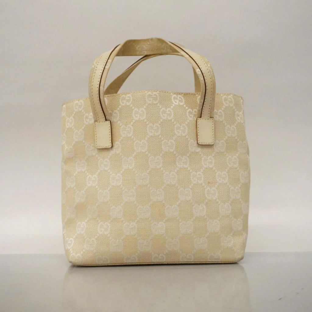 Women's (Good) Ivory Gucci GG 1079 Leather Handbag 002 Pre-Owned Canvas