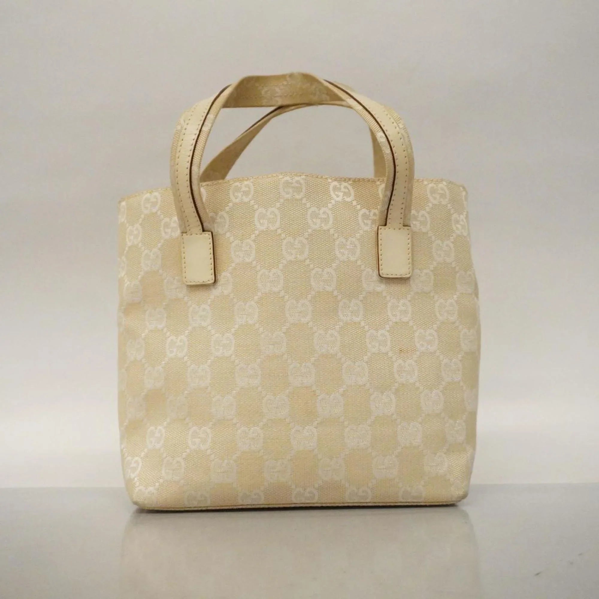 Women's (Good) Ivory Gucci GG 1079 Leather Handbag 002 Pre-Owned Canvas