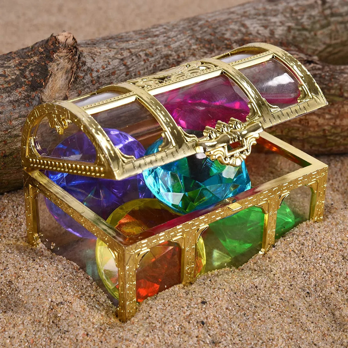 Swimming Sets Toys Diamonds Throw Gem Underwater Pool Pirate (golden) Diving Treasure for Set Use Summer Gift 6 Toy Dive with Treasures Box Colorful Big