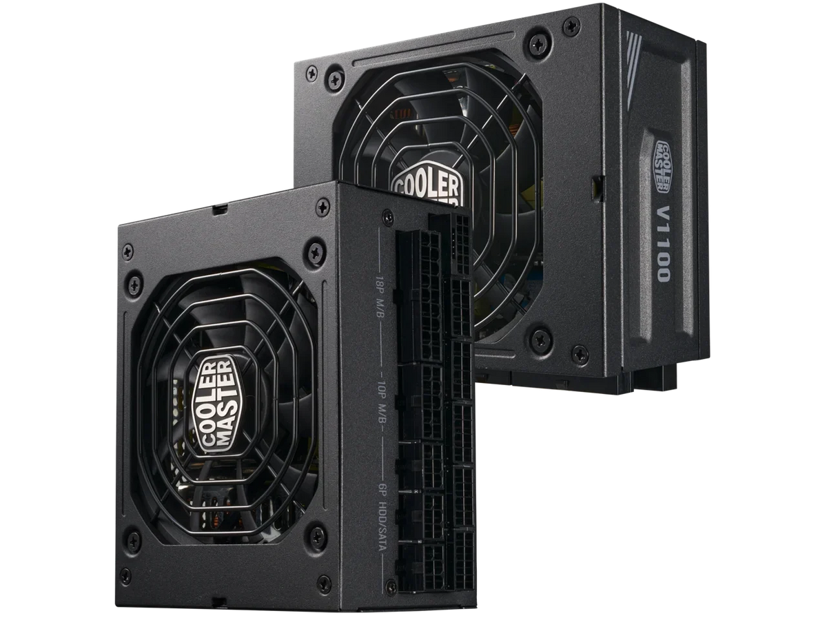 Factor SFX ATX3.0, Platinum 1100W Fully Form Bracket 80+ Efficiency, Fully ATX SFX Platinum Modular, Master Cooler V1100 SFX, (MPZ-B001-SFAP-BUS) Included,