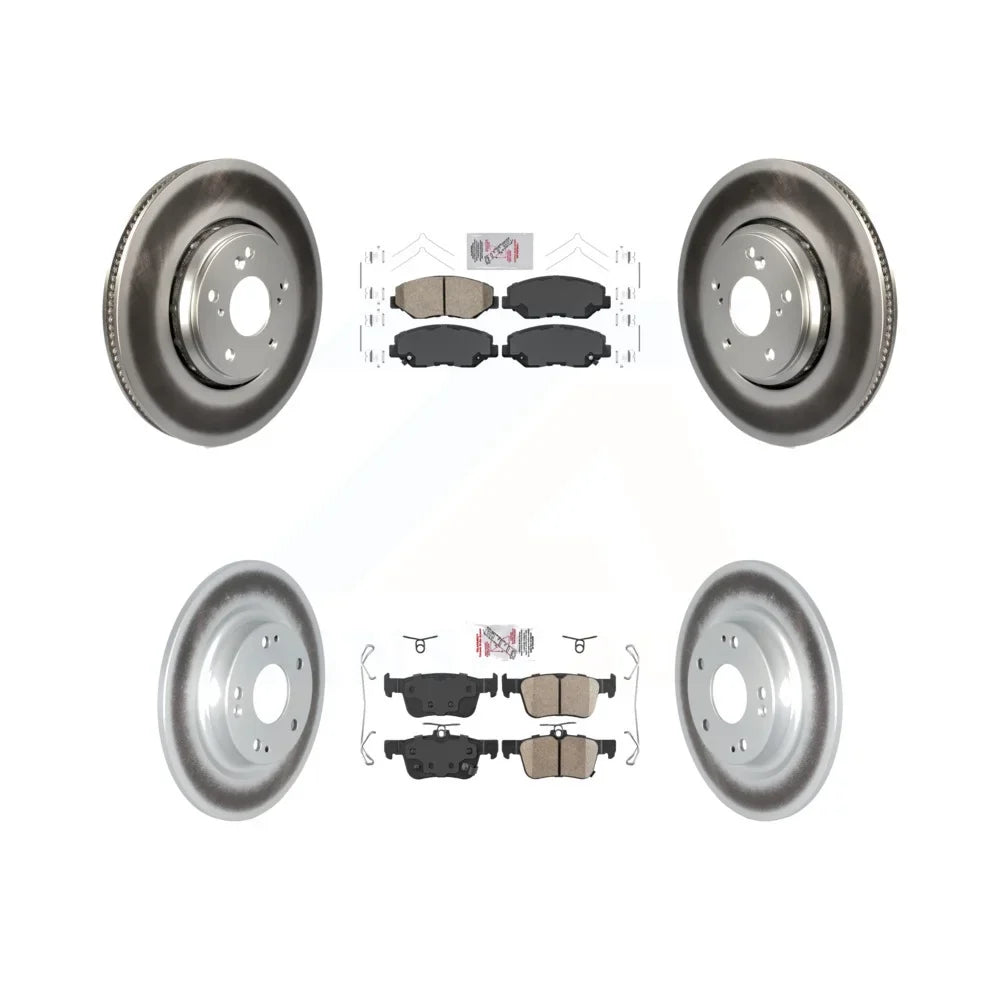 Front Ceramic KGA-102879 Kit Brake Disc Honda Rotors Si 2017-2020 And Civic Transit - Pads Coated Auto Rear Sedan with For