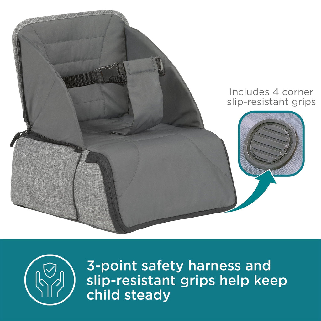 Bag, 2-in-1 Booster Diaper Seat Contours Backpack and transportable Explore Gray