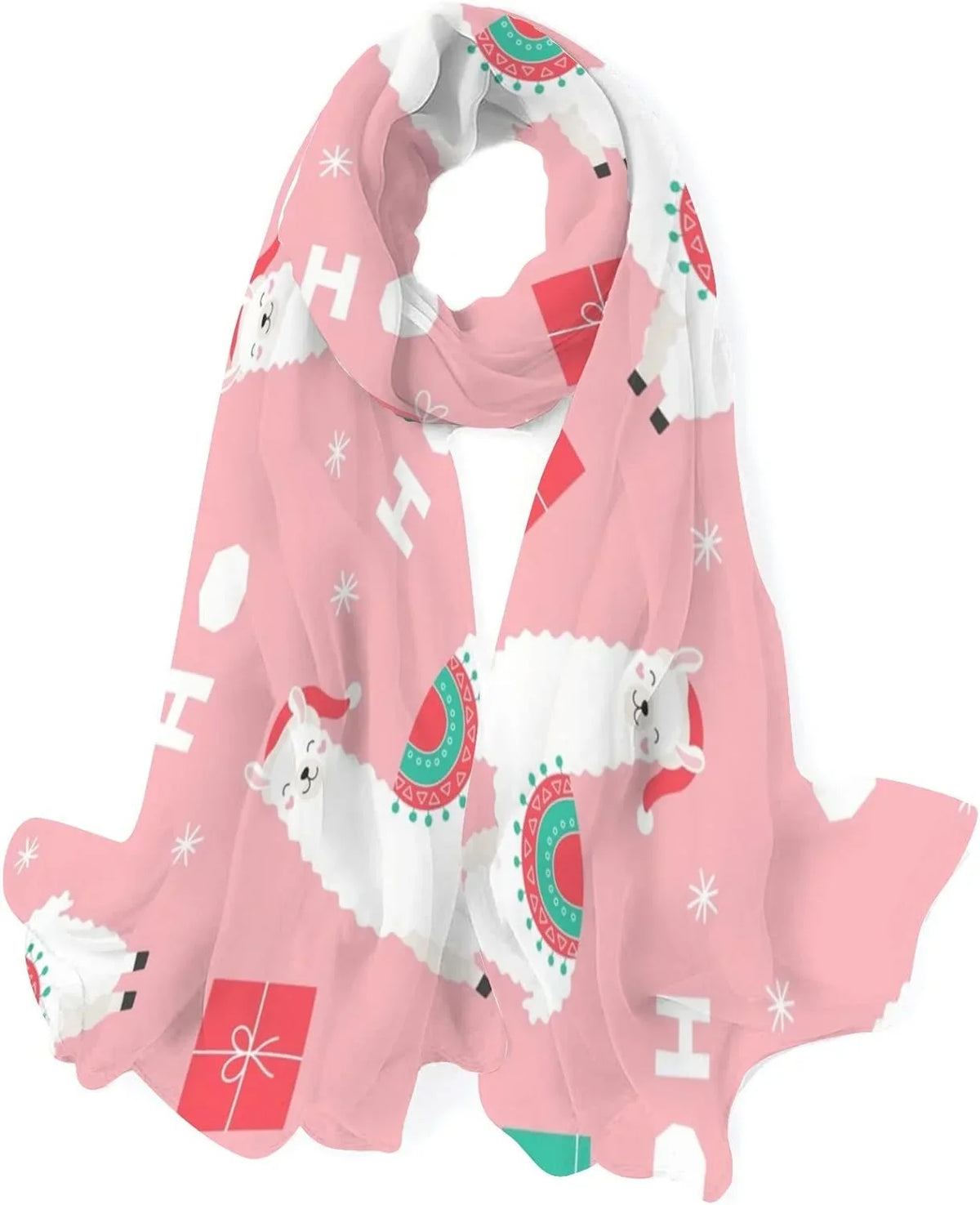 Presents Lightweight for Wrap Christmas Scarves Hyjoy Long Scarf Shawl Girls Women Silk Llama Neck