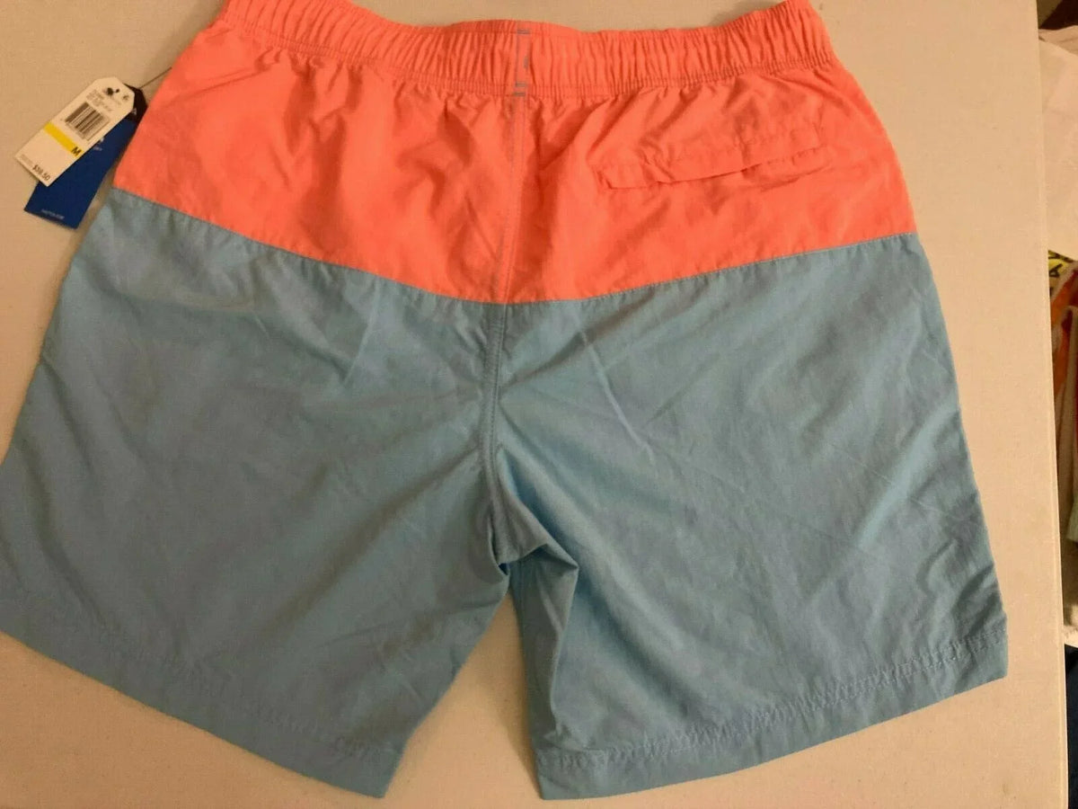 Swim 8" M in Nautica Trunks Alaskan T11005 Blue/Peach-Size Men's Colorblocked