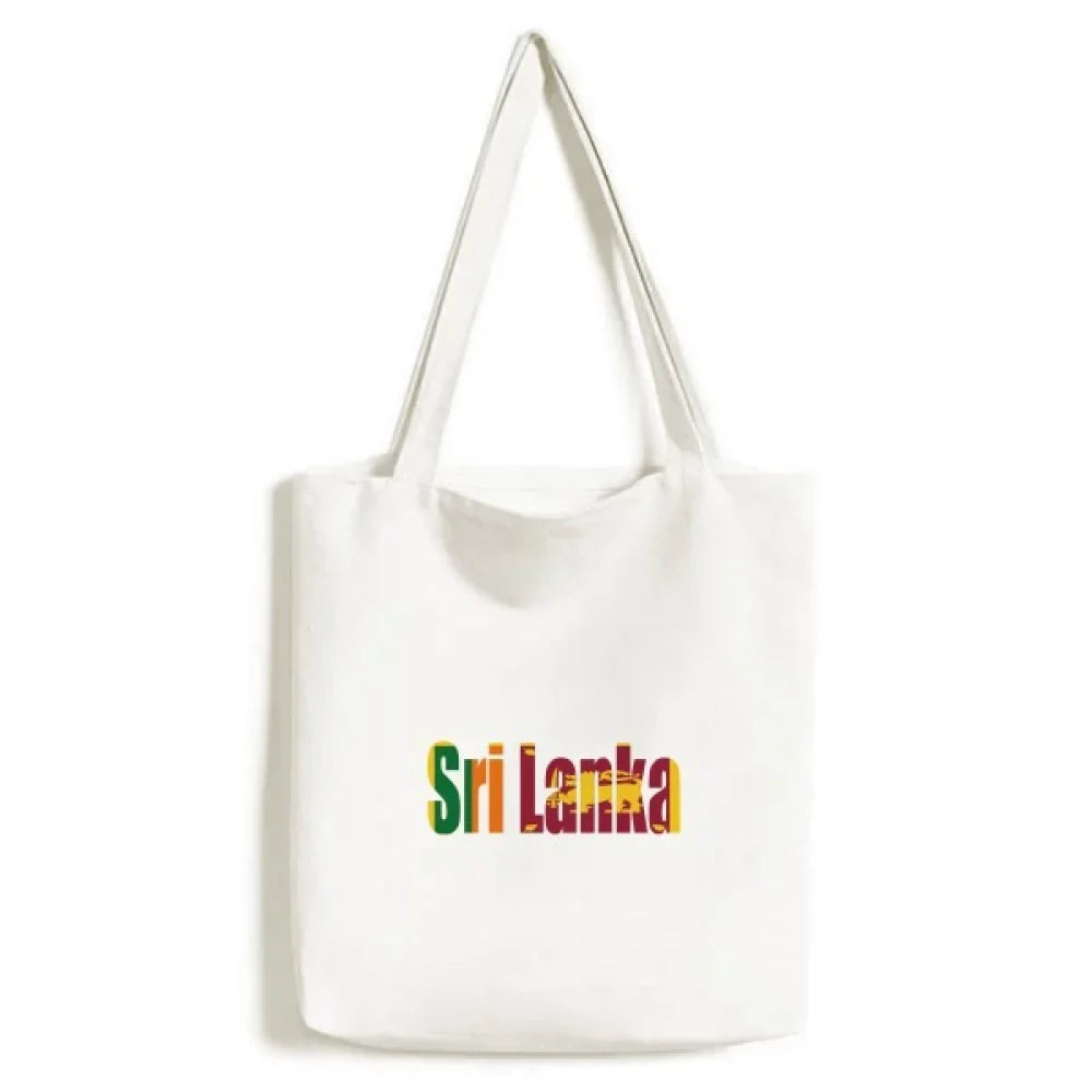 Tote Satchel Shopping Country Name Casual Srilanka Canvas Bag Handbag