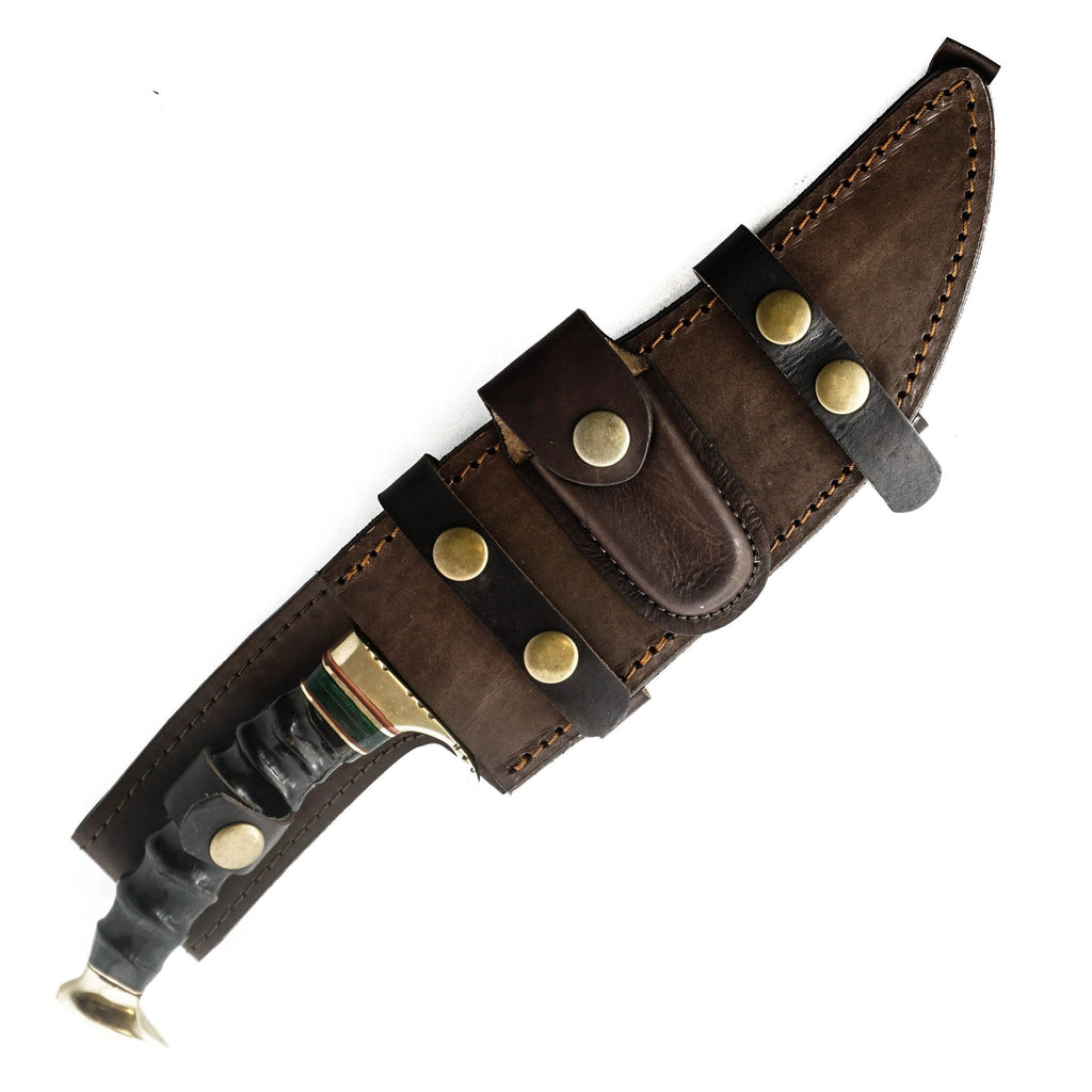 Hunting Damascus Knife- 13 High Jungle Steel- Carbon