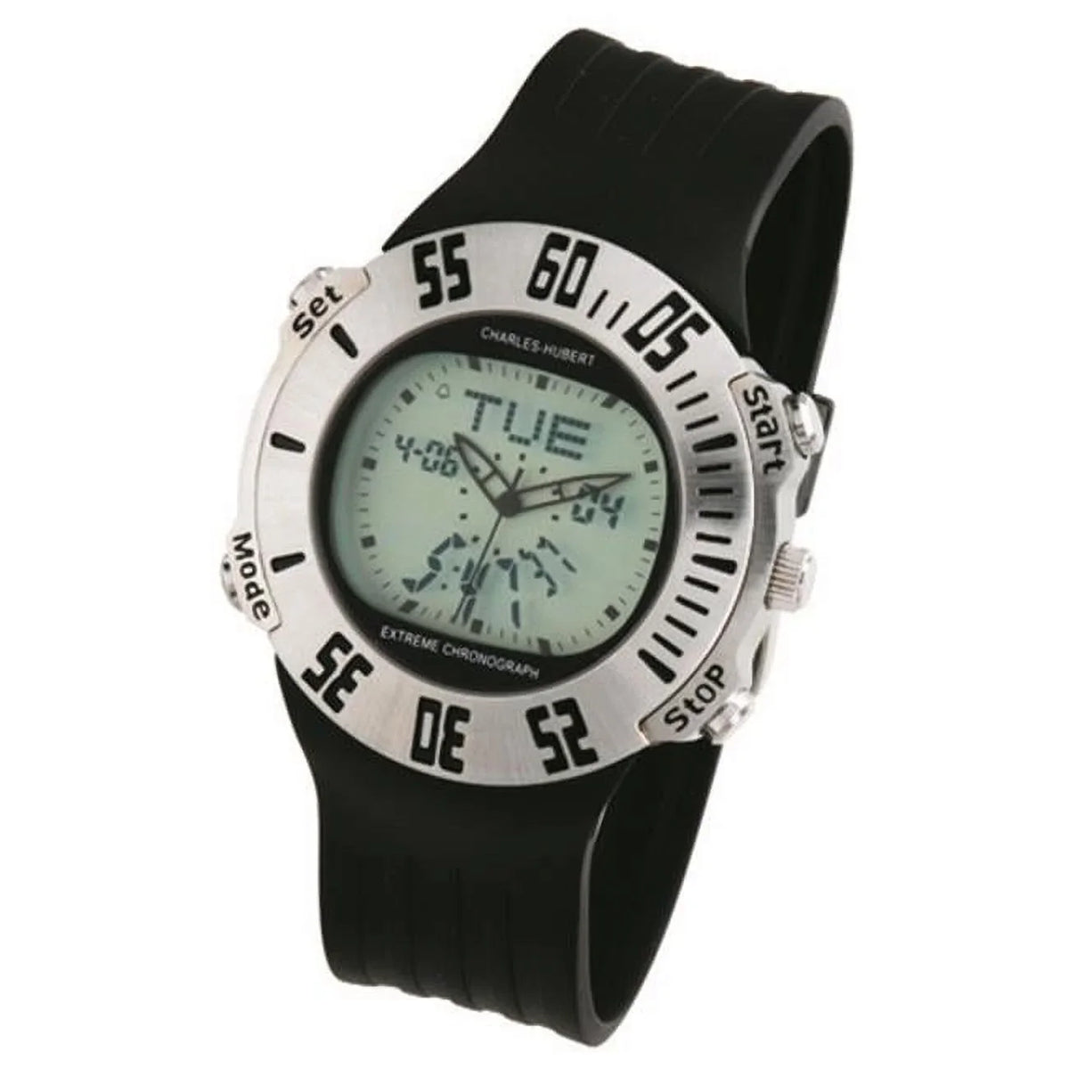 Mens # Time Quartz Wolrd Chronograph Watch Alarm Paris Charles-Hubert-