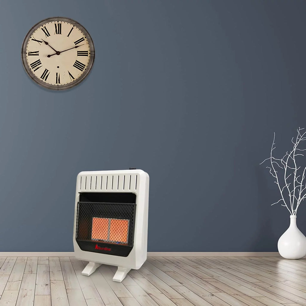 Hearth Infrared Vent Fuel with Heater Control Dual IR16T-BB and Blower Plaque Sense 20,000BTU T-Stat Model# Base Less
