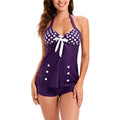 Neck Bathing Tankini Bowknot V Piece Polka Printed Two Phenas Tops Halter Womens Dot with Suit Swimsuit Shorts