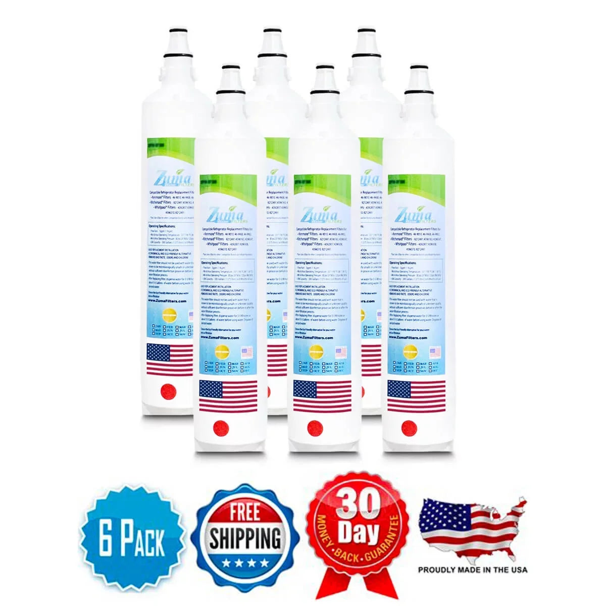 , Subzero® U.S.A. in # 6 ZUMA Model - , with Filters Made IC18FIRH Compatible Brand Pack Water - , ZWFZ1-RF750