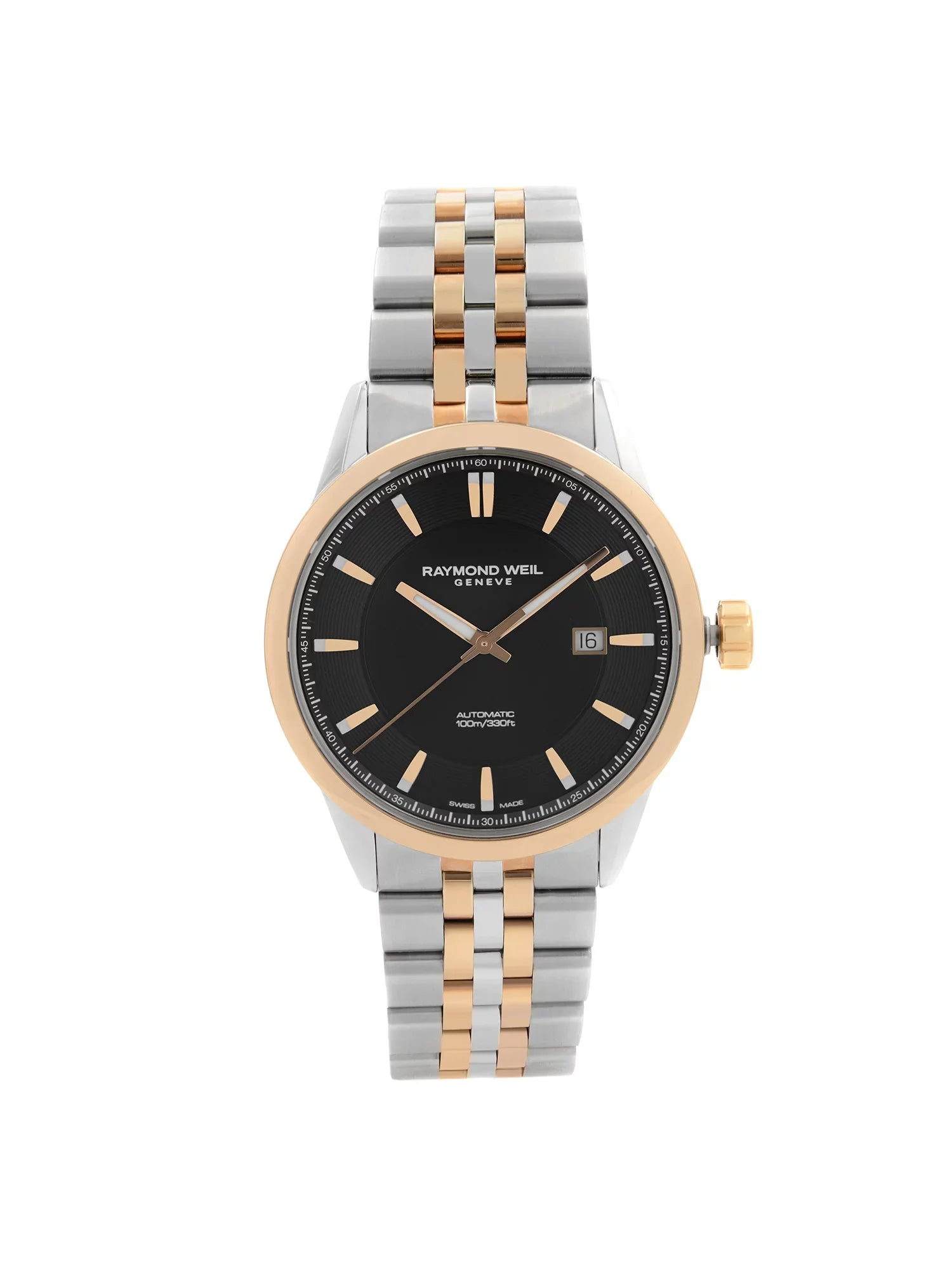 Weil Black Mens Steel Freelancer Watch Automatic Raymond 2731-SP5-20001 Dial