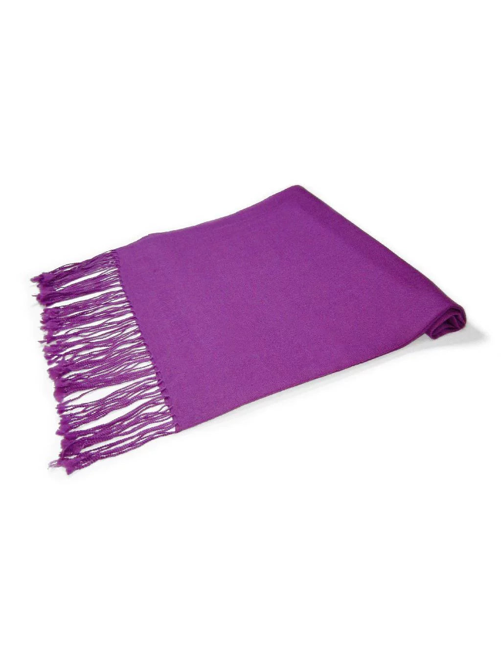 Color 100% Wrap Wool Pashmina Scarf PURPLE Solid Shawl Womens INDIGO Biagio