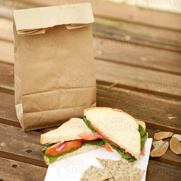 Gift (2 Paper (4 7/8") Pound Kraft lb) Bags, Capacity) Mini 7/16" Count] Small Bag Party Bags, - Snacks, 5/16" 7 Lunch (2 Merchandise, [1500 Brown Grocery, x Bags 2 x EcoQuality by Small Paper