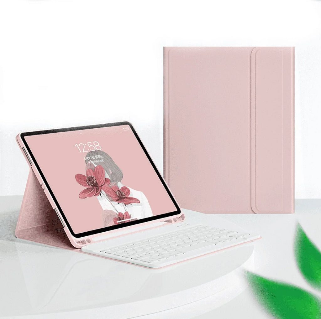 for Detachable Case 10.9 Keyboard 10th for Wireless Case 10th with Holder, Generation iPad Pencil Slim iPad -pink Keyboard Inch Protective Generation, Case