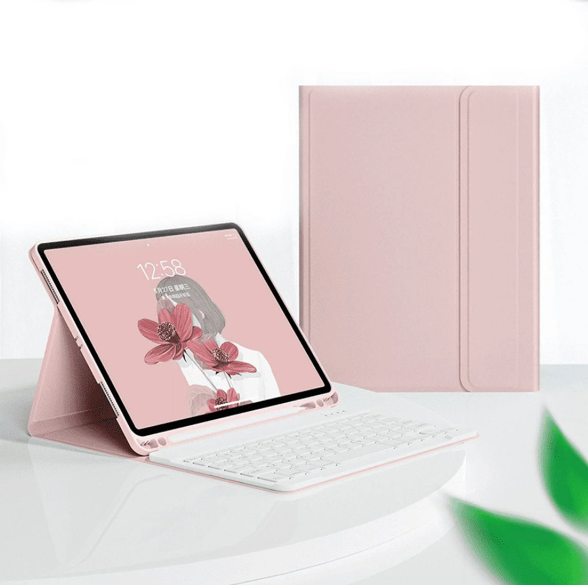 for Detachable Case 10.9 Keyboard 10th for Wireless Case 10th with Holder, Generation iPad Pencil Slim iPad -pink Keyboard Inch Protective Generation, Case