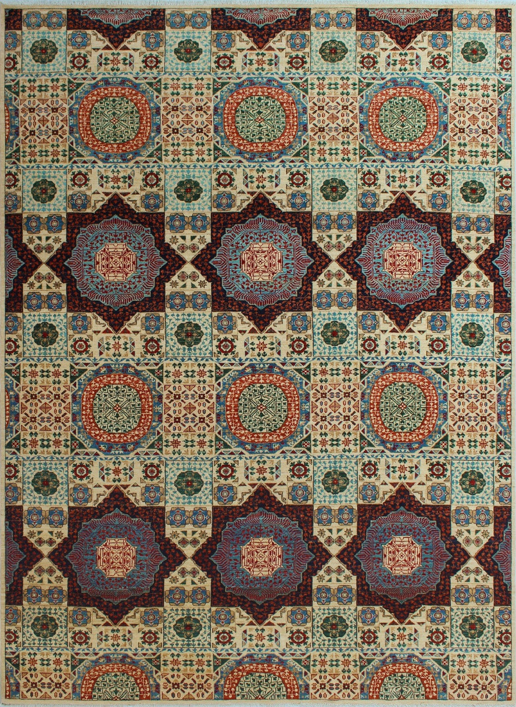 Irwin Ivory/Blue Aria Rug, x 9'0" 12'2"