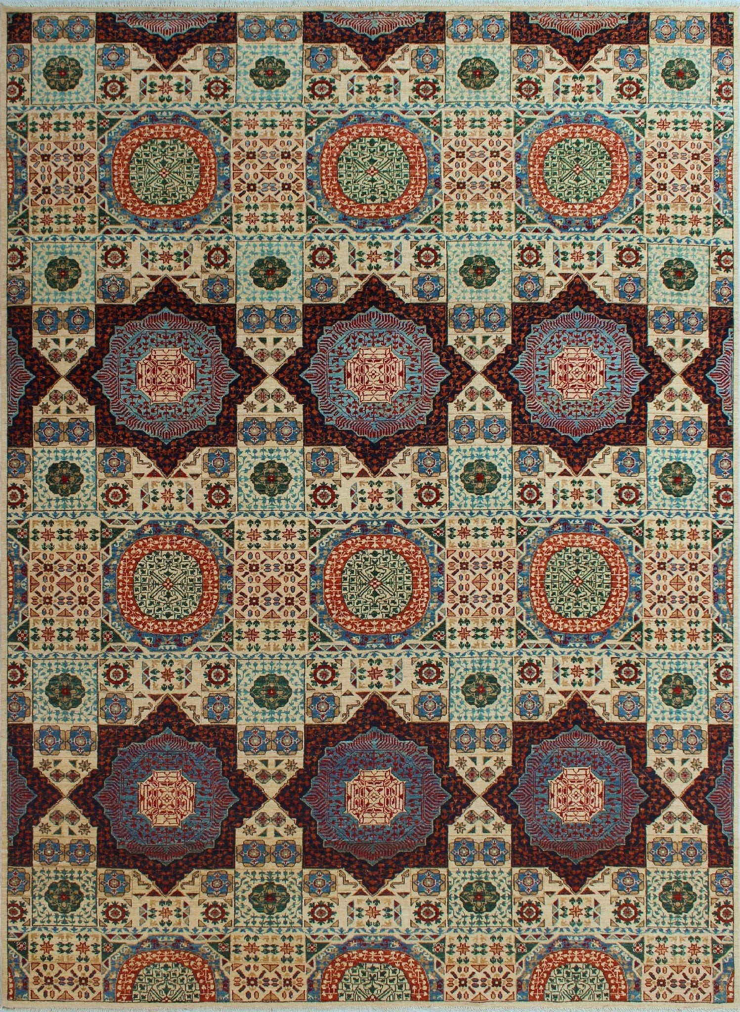 Irwin Ivory/Blue Aria Rug, x 9'0" 12'2"
