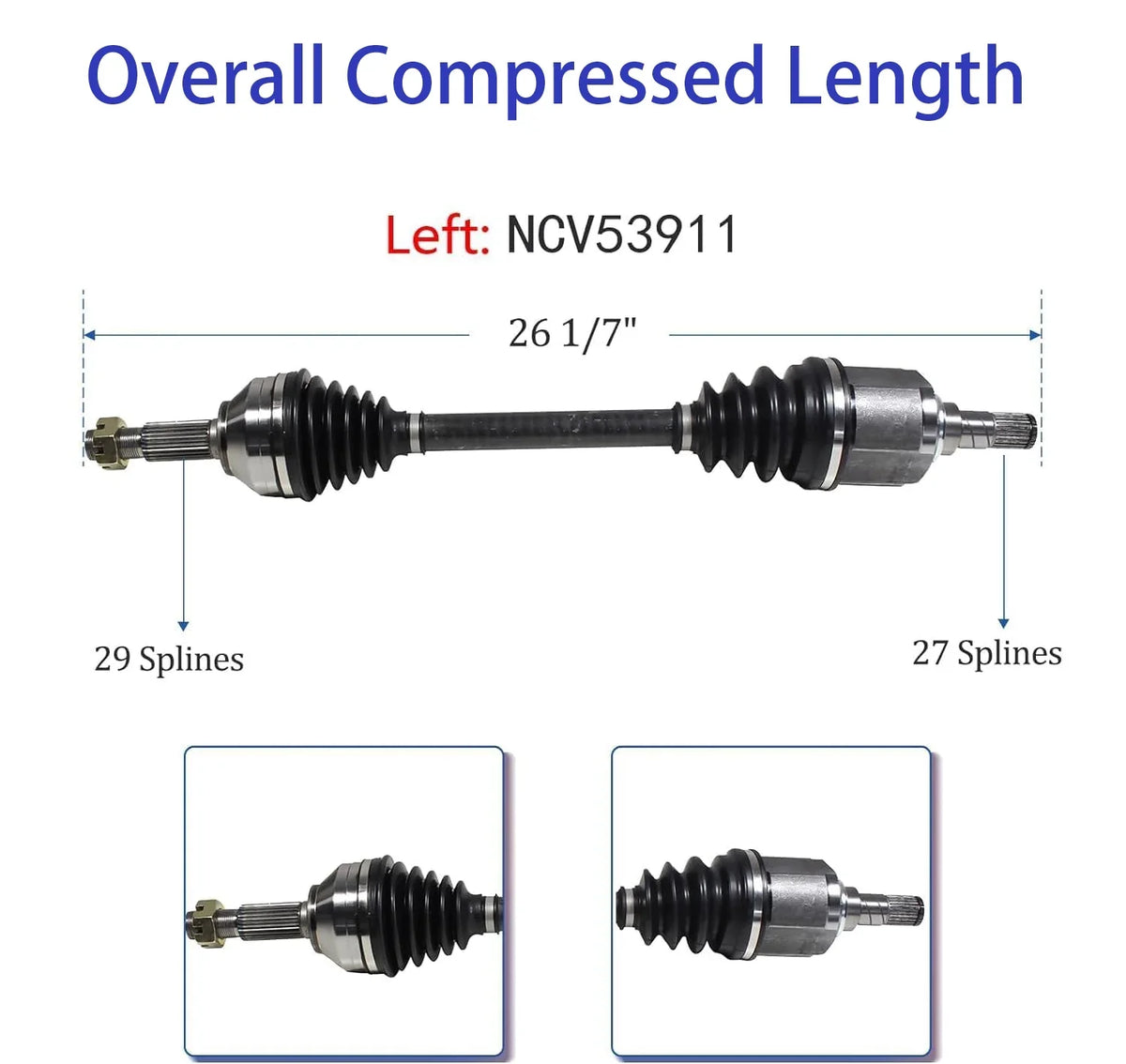 Pair Nissan Assembly Joint CV 2007-2015 Rogue, Select MAXFAVOR Axle Altima, Front For NCV53912 2.5L Rogue Auto NCV53911, CVT Trans