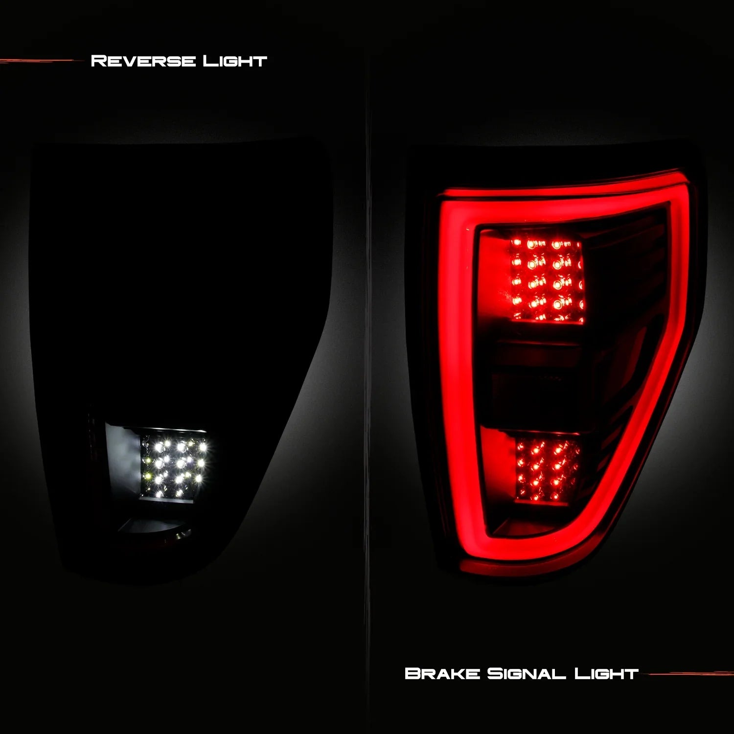 Ford [Full 2014 2008 2009 + 2013 Passenger LED] Driver - Tail Black 2012 AKKON Fit 2010 F150 Lights 2011