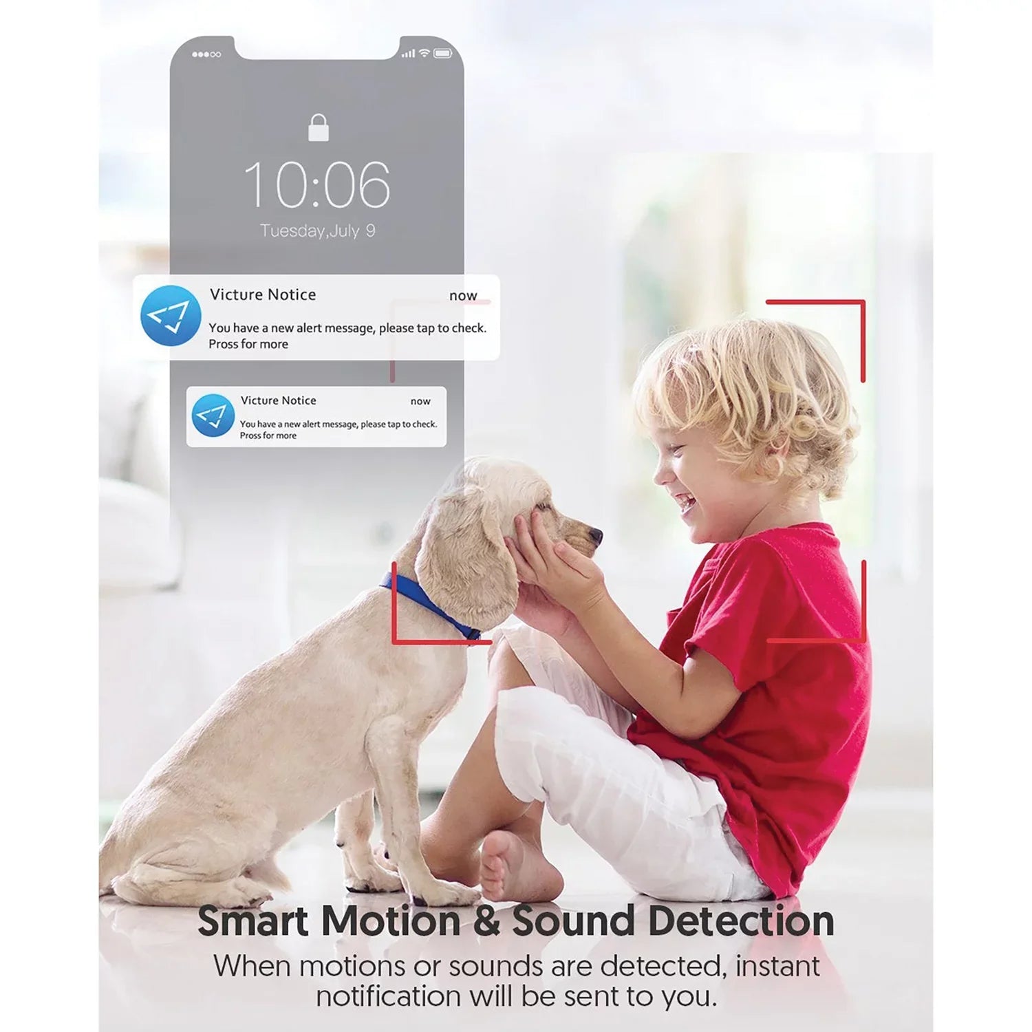 Victure Indoor WiFi Monitor, Smart Baby Camera Night White Security Vision, Color Home with 1080P