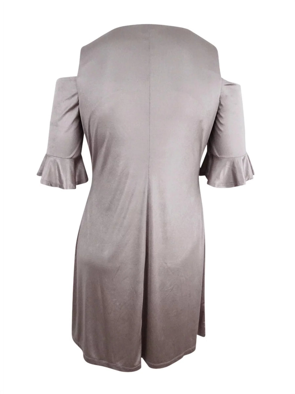 Metallic, Womens Hilfiger Dress, Tommy Shift Cold Shoulder 16