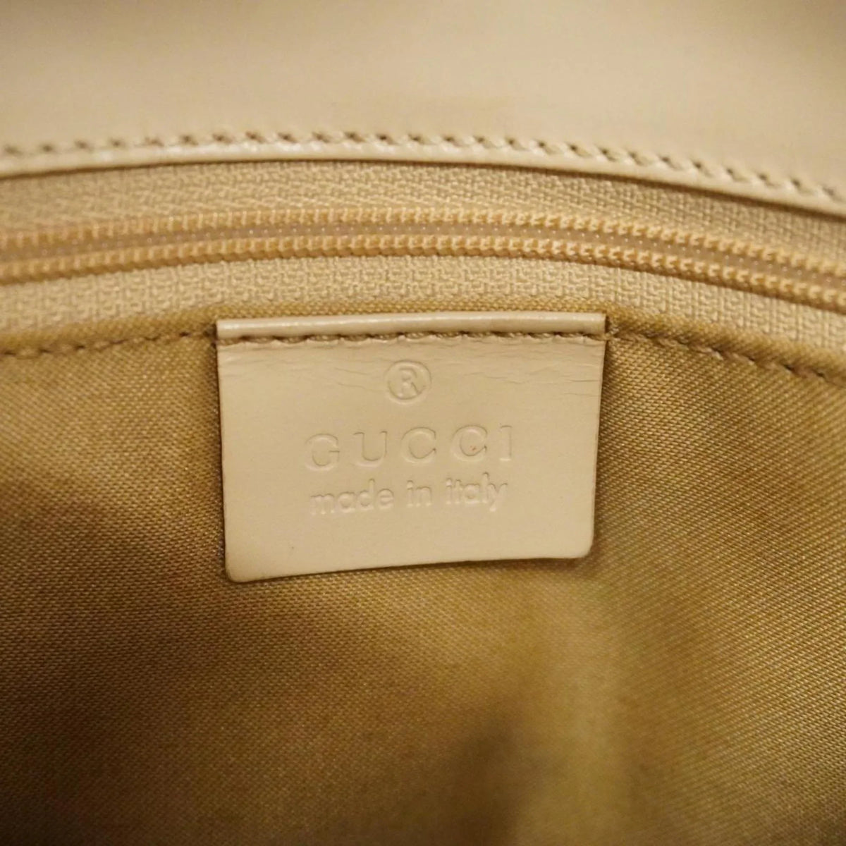 Women's (Good) Ivory Gucci GG 1079 Leather Handbag 002 Pre-Owned Canvas