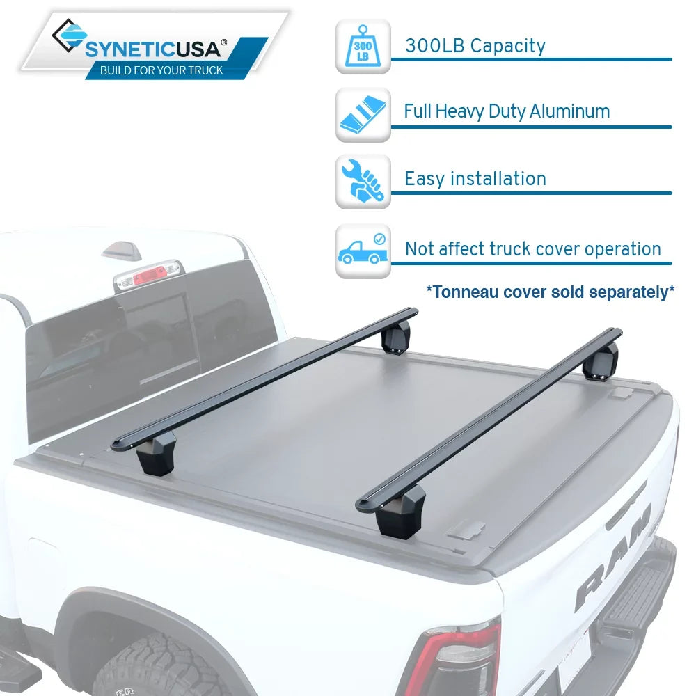 Titan Duty Syneticusa HD Ram Truck Cargo Crossbar Adjustable Bed Towers Tundra Compatible Silverado with F150 Rack Heavy
