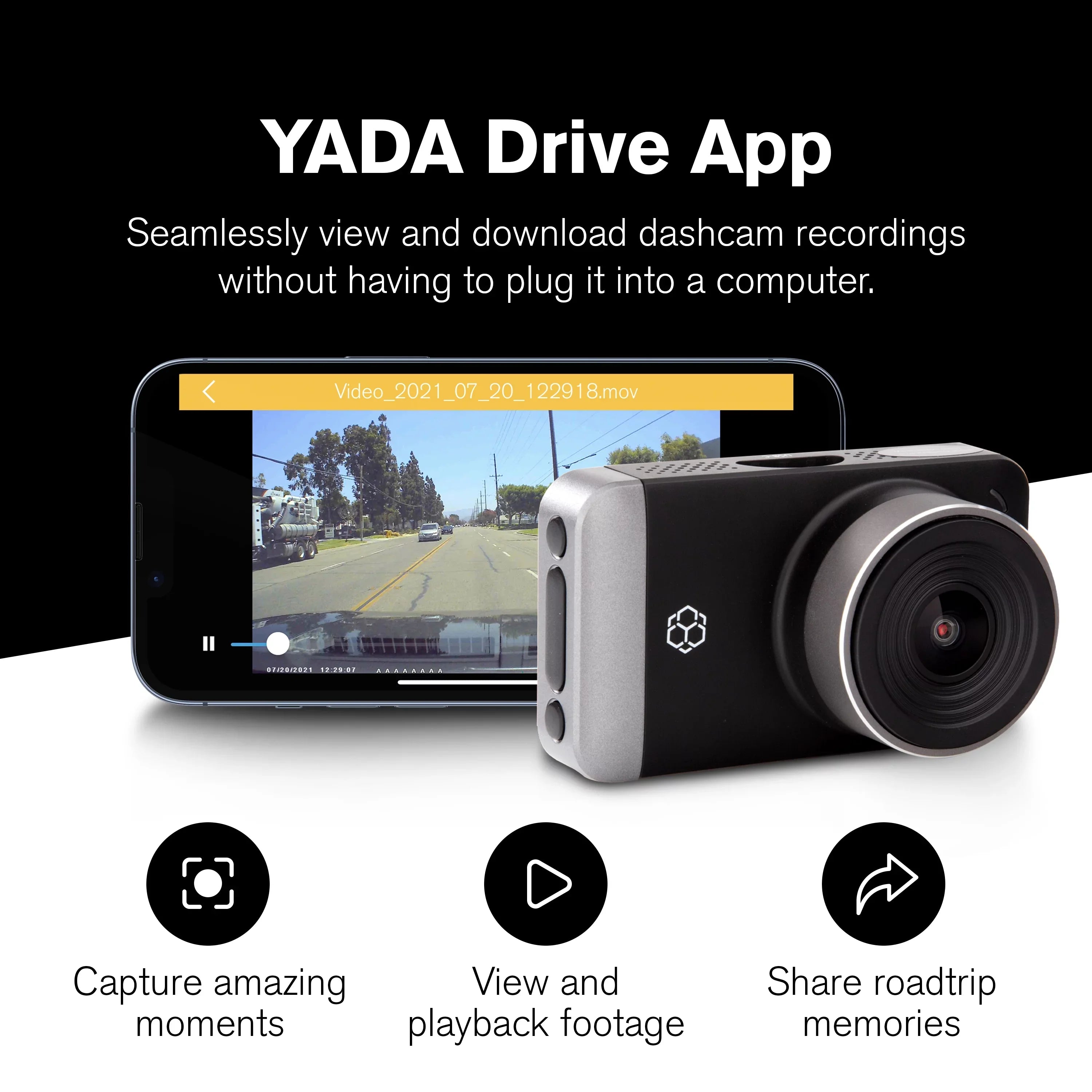 Angle Range Lense, with 150 Pro Mode with G-Sensor Day/Night. 4K Park GPS Resolution High UHD for LCD Degree Dynamic Record Yada Wide Roadcam Screen, Technology App, and 3"
