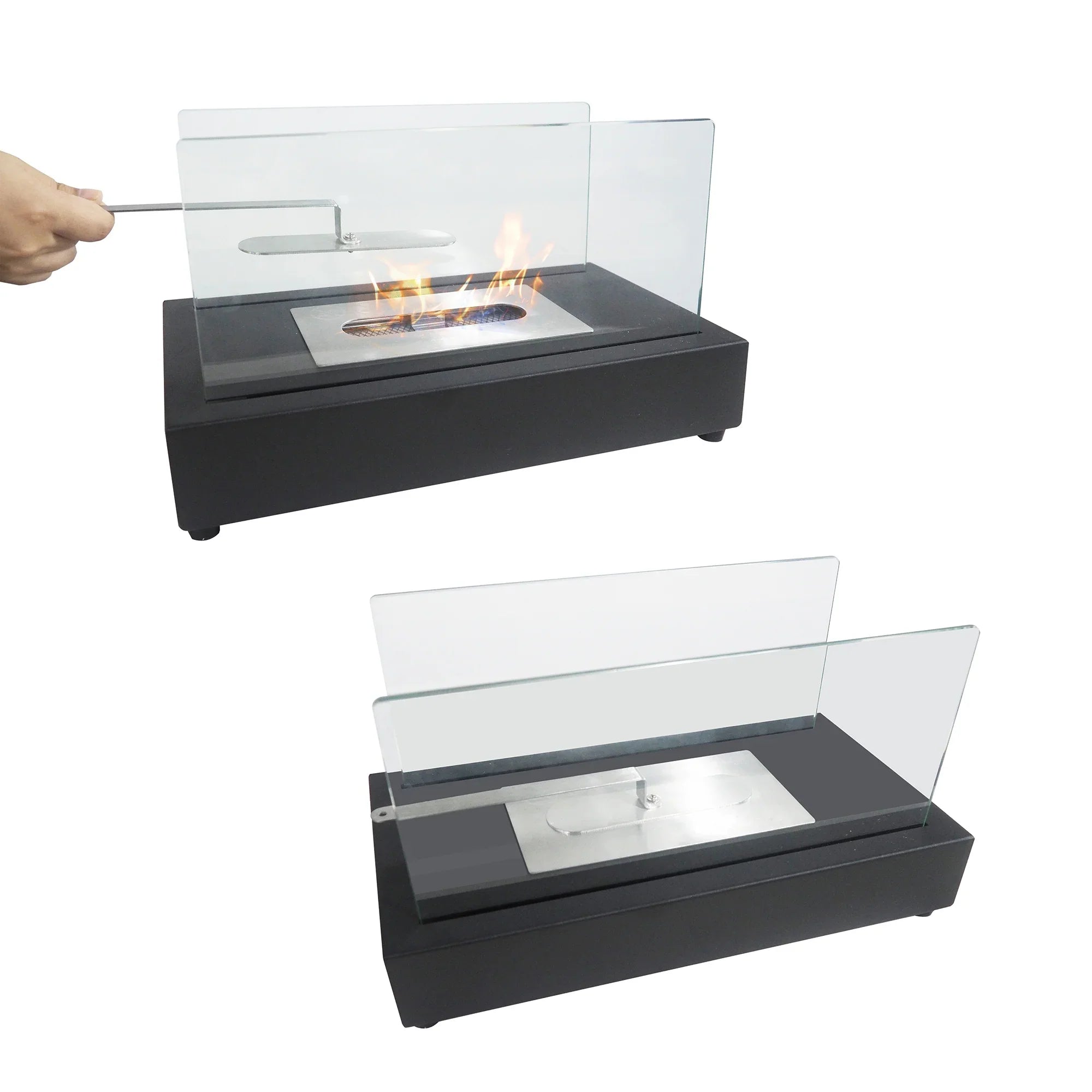 x 13.98''L Ventless Flame Outdoor W Ethanol 7.1'' Bio x Fireplace Guard Tabletop 8''H Metal Skypatio with