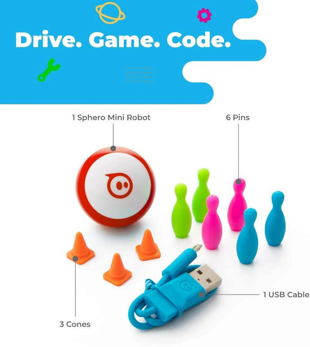 Educational - STEM & Toy for Robot Up Sphero 8 Ball - & Kids Mini App Code Programmable Edu (Red) App-Enabled Play & Drive, Game Ages