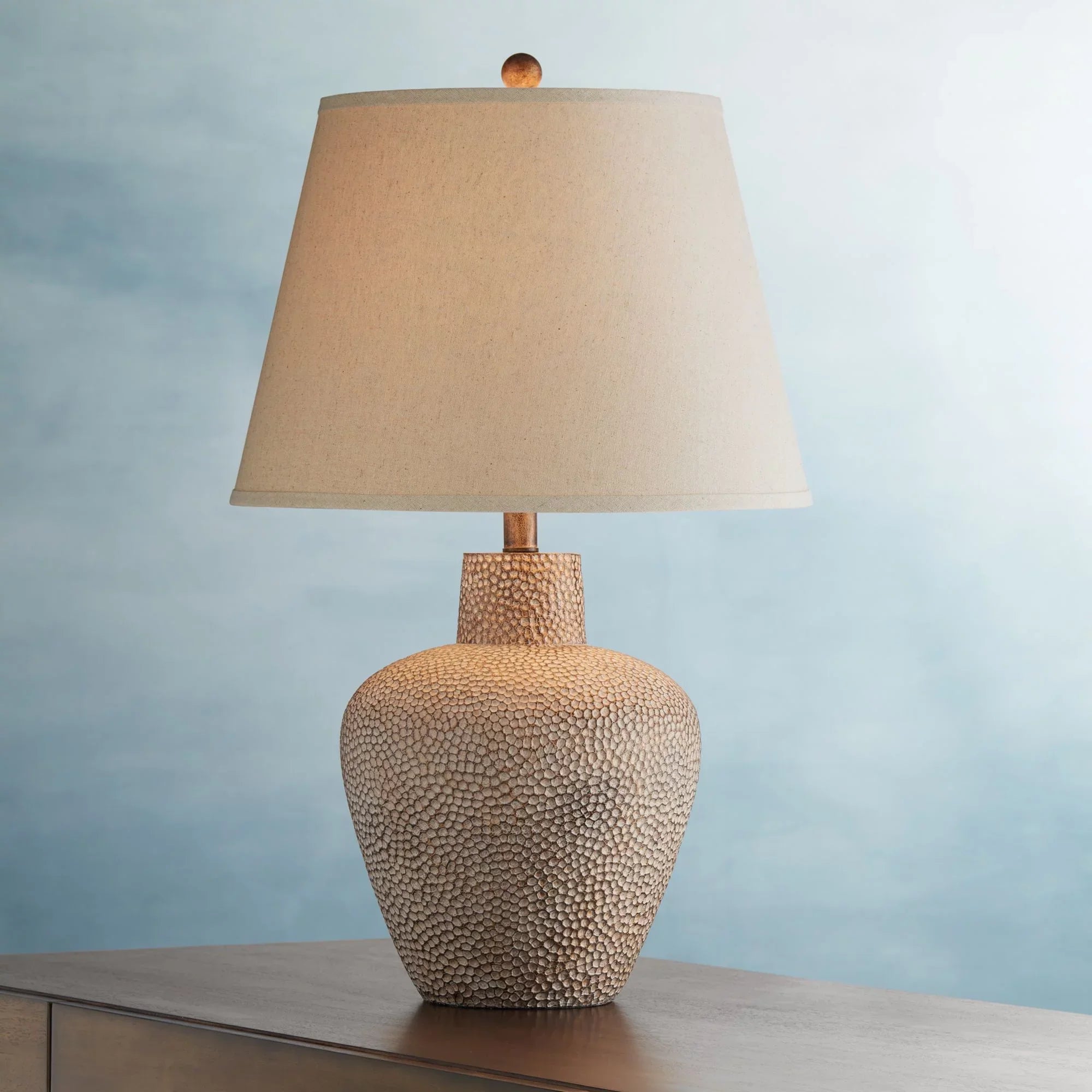 Tall Leaf Hammered Brown Pot 29" Table Farmhouse Shade Rustic 360 Empire Bentley Lighting Textured Lamp Home for Room Living Bedroom White Off House