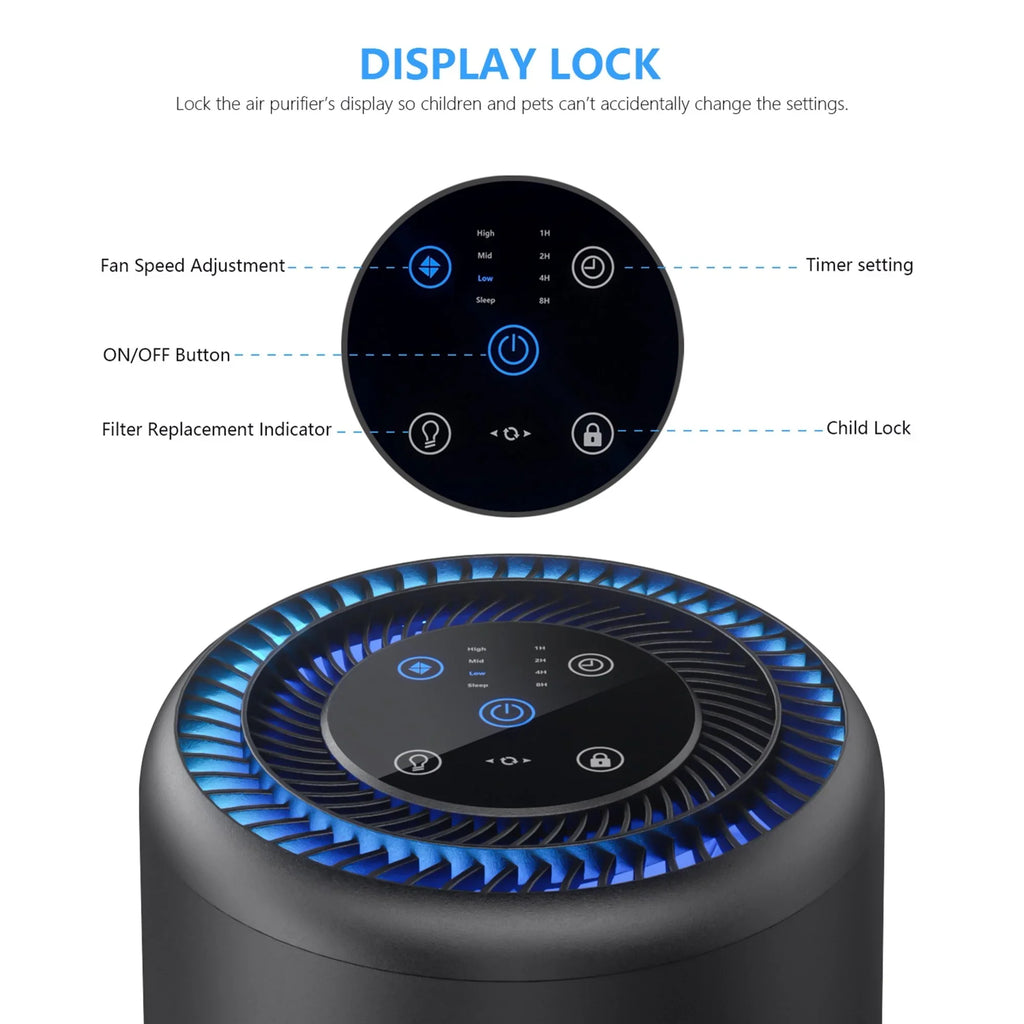 H13 Purifiers Allergens, HEPA Dust, oxygen Smoke, Odor Mode, of , Quiet True Ozone Home Removes Hair, Mold, HEPA Bedroom, Filter for Pollen, Free Fur,