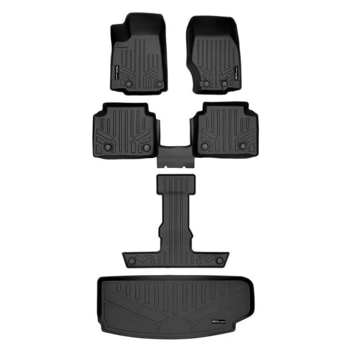 & Behind 3rd L, Fit Liner Cargo Grand Floor 3 for Mat Black Cherokee the Set All Row Row Jeep Liner Weather Custom SA0568-B0569-C0569-E0568 Black 2021-2023