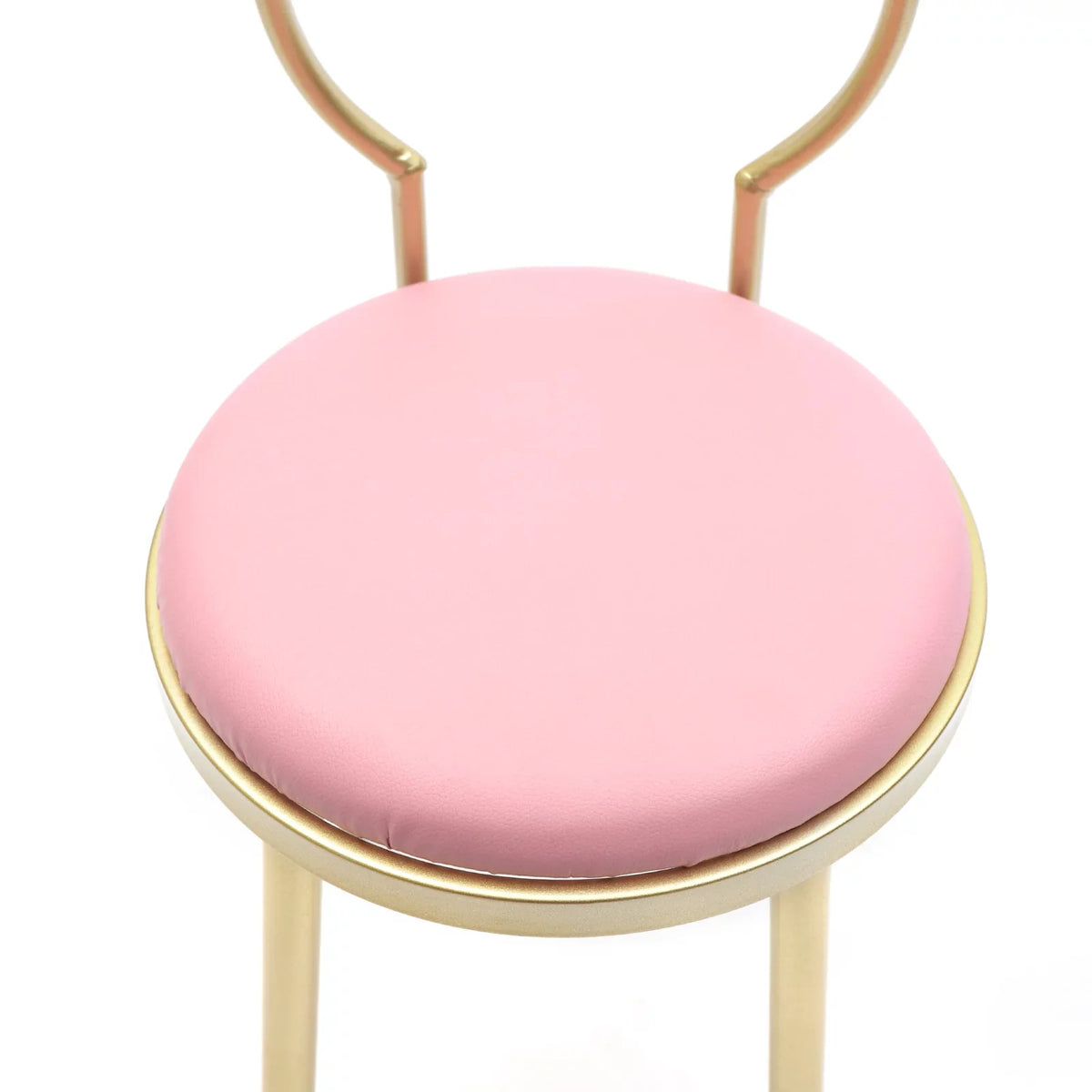 Chair, Pink 13.78*12.2*27.36" Iron Pink Stool + Gold Vanity Anqidi Simple Sponge Leather + Dresser