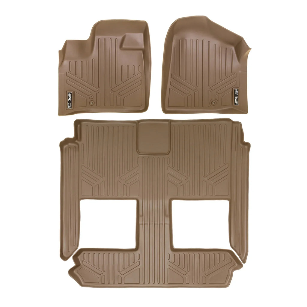 2008-2020 Floor Tan Rows for Caravan 1st/2nd Grand Smartliner Mats Liner Dodge