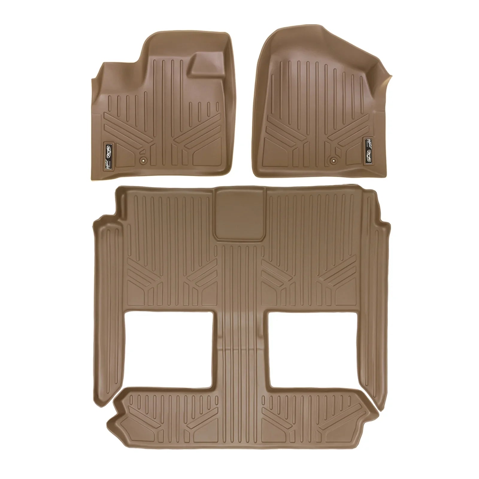 2008-2020 Floor Tan Rows for Caravan 1st/2nd Grand Smartliner Mats Liner Dodge