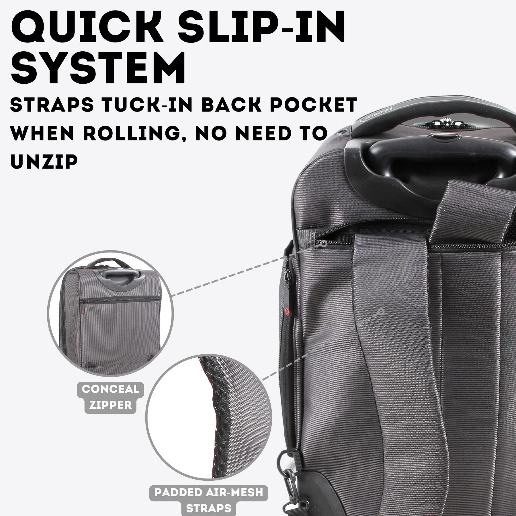 J Backpack Black Commute, World for Carry-on Rolling Travel and Business Bay