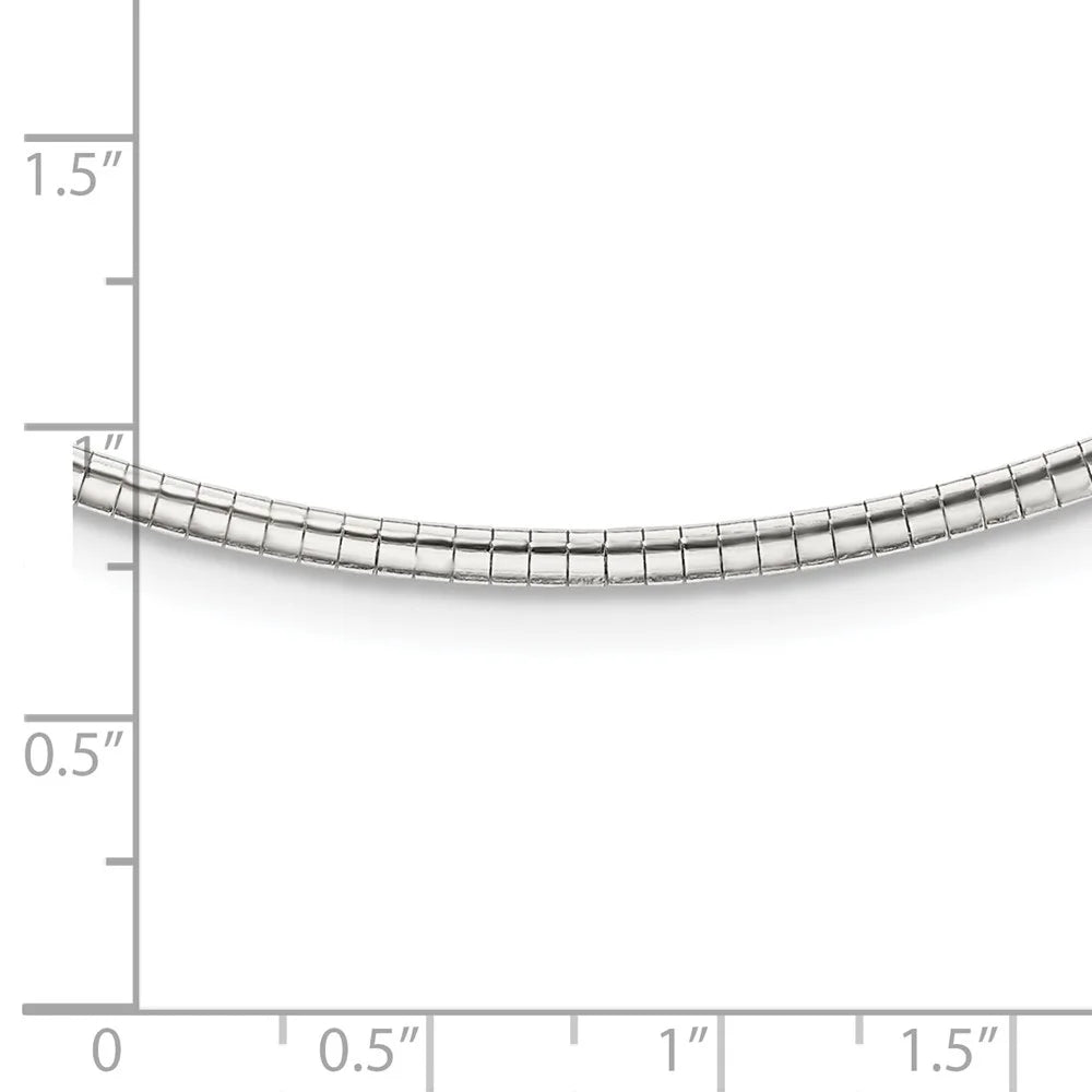 Silver w/2 Necklace Ext 2mm Sterling in Omega inch Styles Chain 925 16 Cubetto